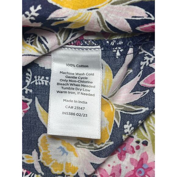 Talbots Floral Cotton Button Down Shirt L Cottagecore Business Casual Classic - Picture 7 of 9